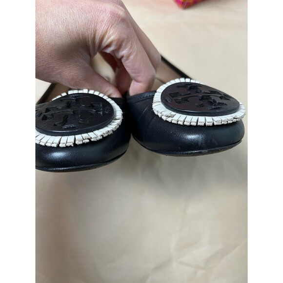 TORY BURCH Black Chelsea Leather Ballet Flats Shoes Womens Sz 6 M‎ Original Box - Picture 7 of 15